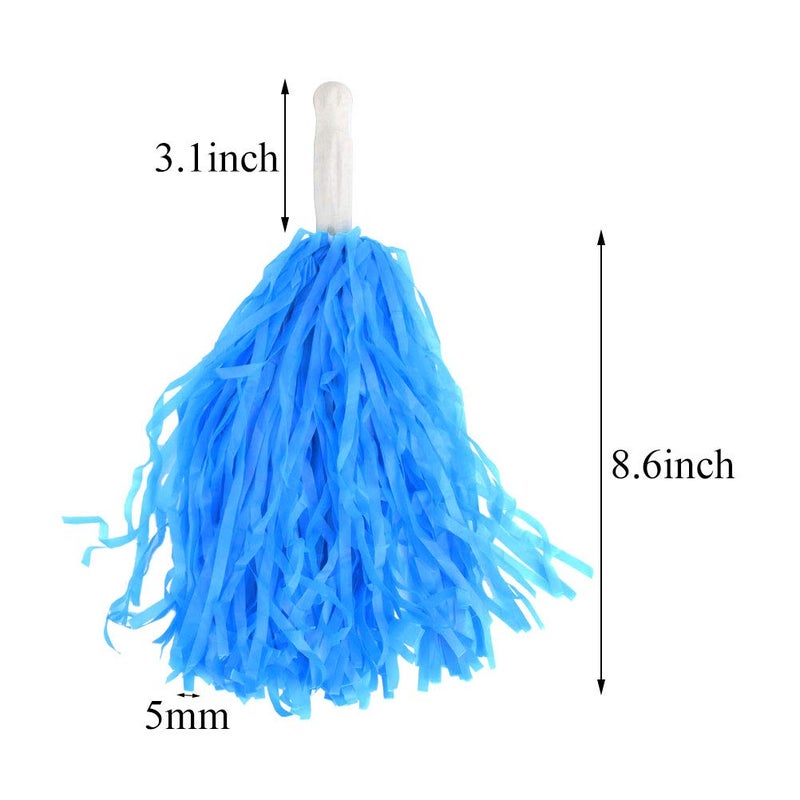 baotongle 12 pcs Cheerleading Pom Poms Hand Flowers Cheerleader Pompoms Sports Dance Cheer Plastic Pom Pom for Sports Team Spirit Cheering Ball Dance Fancy Dress Night Party (Blue, 20Gram) - Image 2